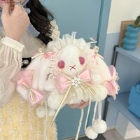 Túi sang trọng CLEMMENT, Túi đeo vai thỏ công chúa, Túi đeo chéo thỏ dài tai Kawaii ngọt ngào