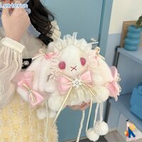 Túi sang trọng LEEETERUN, Túi đeo vai công chúa thỏ, Ví thỏ dài tai Lolita ngọt ngào