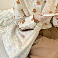 Túi sang trọng nhỏ cầu vồng tươi mùa thu đông túi đeo vai mới dung tích lớn