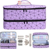 Túi sắt uốn cong WALLERAB, Hộp đựng dụng cụ sấy chống nước di động, Da PU nóng hai lớp dung tích lớn mang theo du lịch