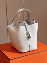 Túi Siêu Cấp Hermes Picotin 18 Togo Nữ Màu Trắng 18cm