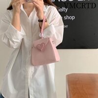 Túi son môi VMCRTD, Túi đeo tay Mini màu hồng, Túi xách nữ chống mài mòn hình trái tim dễ thương