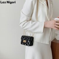 Túi thạch chần bông thời trang có dây đeo ngọc trai cho nữ