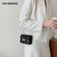 Túi thạch chần bông thời trang có dây đeo ngọc trai cho nữ