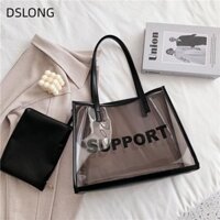 Túi thạch DSLONG, Túi xách trong suốt dung tích lớn, Túi nhựa PVC