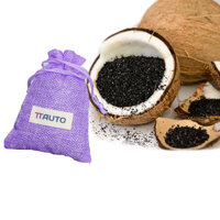 Túi than hoạt tính TTAUTO 100 từ gáo dừa Bến Tre khử mùi diệt khuẩn trên ô tô, tủ đồ, phòng tắm - Túi 100 Gram - Túi tím