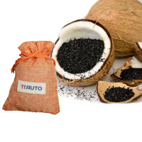 Túi than hoạt tính TTAUTO 100 từ gáo dừa Bến Tre khử mùi diệt khuẩn trên ô tô, tủ đồ, phòng tắm - Túi 100 Gram - Túi cam