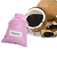 Túi than hoạt tính TTAUTO 100 từ gáo dừa Bến Tre khử mùi diệt khuẩn trên ô tô, tủ đồ, phòng tắm - Túi 150 Gram - Túi hồng