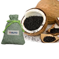 Túi than hoạt tính TTAUTO 100 từ gáo dừa Bến Tre khử mùi diệt khuẩn trên ô tô, tủ đồ, phòng tắm - Túi 100 Gram - Túi xanh lá