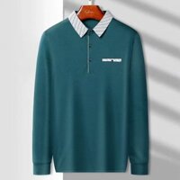 Túi Thật Người Cao Tuổi Trung Niên Nam Xuân Thu Thường Ngày Rời Dài Tay Top Bố Mặc Áo Sơ Mi POLO Áo Thun Màu Trơn Chui Đầu 25.1.8