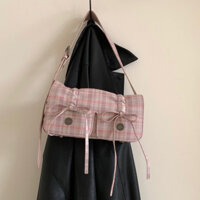 Túi Thắt Nơ Ribbon Đeo Vai Đeo Chéo Đựng Được Điện Thoại Hồng Ngọt Ngào Retro Da PU
