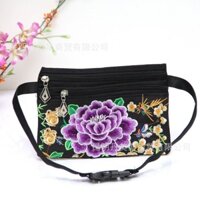 Túi thêu phong cách dân tộc, túi đeo hông nữ mới, túi đeo chéo nhỏ cầm tay cho phụ nữ