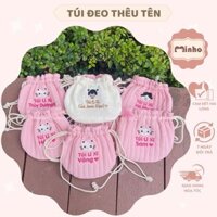 Túi THÊU TÊN dựng lì xì, túi đeo chéo cho bé đi chơi, đi du lịch, túi đựng tỏi chất liệu cotton