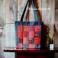 Túi thổ cẩm dệt tay phối vải thêu chắp ghép cực xinh, túi thổ cẩm handmade