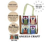 Túi thổ cẩm tiện lợi ANGELS CRAFT chất liệu vải chắc chắn siêu bền ngang 31cm sâu 33cm