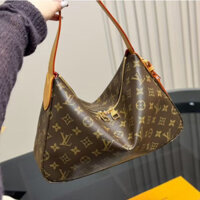 Túi thời trung cổ Túi đeo nách HOBO Túi xách nữ da bò in đơn nguyên bản có hộp quà tặng LL333333-1206155Xb