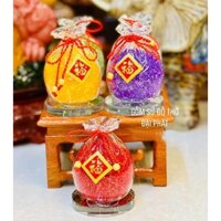 Túi tiền vàng tài Lộc ĐẠI PHÁT, Túi ngũ sắc kim cương chất liệu thủy tinh có đế dầy hàng cao cấp loại 1