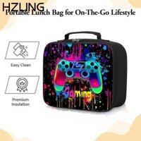 Túi Tote Ăn Trưa HZLING, In Hộp Cơm Trưa Di Động, Máy Chơi Game Cầm Tay Có Thể Tái Sử Dụng Túi Cơm Trưa Cách Nhiệt Du Lịch