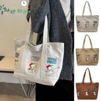 Túi Tote BARPELLON, Túi Đeo Vai Vải In Hình Snoopy, Túi Xách Dung Tích Lớn Dễ Thương Hoạt Hình Thời Trang Cho Nữ