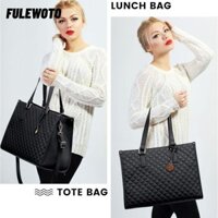 Túi Tote Bữa Trưa FILEWOTO Dành Cho Nữ, Ngăn Ăn Trưa Túi Laptop 2 Trong 1 15.6 Inch, Có Ví Cách Nhiệt Dung Tích Lớn Túi Xách Máy Tính Kinh Doanh