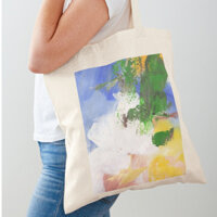 Túi Tote Canvas | Abstract Mix Media Painting 2 Tote bag, túi vải canvas dày, size 40x38.5cm, in 1 mặt, có khóa kéo