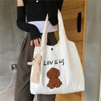 Túi Tote chó Poodle dễ thương (không kèm gấu treo)