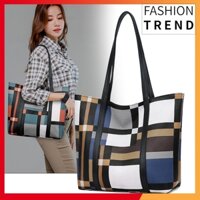 Túi tote cỡ lớn túi xách nữ đeo vai nữ công sở da mềm cao cấp kẻ sọc thời trang Hàn Quốc tote bag túi nữ TX54