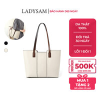 Túi Tote Da Công Sở Nữ Bằng Da Bò Cao Cấp Ladysam - Túi Xách Nữ Đeo Vai SUPER BIG TOTE Size 33 Đựng Laptop Tài Liệu A4