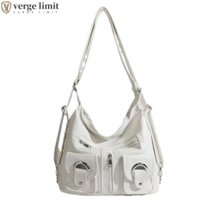 Túi Tote Da PU VERGE LIMIT, Ba Lô Y2k Màu Trơn, Ba Lô Ngọt Ngào Túi Đeo Vai Đơn Nữ Đi Học Bé Gái