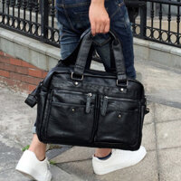 Túi Tote Da Thật Nam Công Sở Đơn Giản Túi Messenger Hợp Thời Trang Túi Du Lịch Da Bò Cặp Túi Đeo Vai Nam