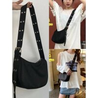 Túi Tote Đeo Chéo Khoen Bấm ,Vải Bấm Khuyên Khóa Kéo A006