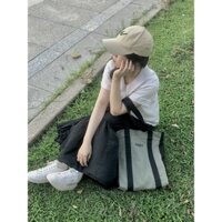 Túi tote đeo vai vải jean cỡ lớn , phong cách ulzzang Hàn Quốc (có sẵn), ảnh thật shop chụp
