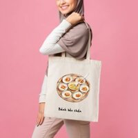 Túi tote Du lịch vải canvas – Bánh Bèo Chén – Túi Quà Tặng Lưu Niệm