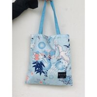 Túi tote hoạ tiết hạc - Túi vải Canvas thời trang nam nữ