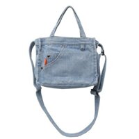 Túi Tote Màu Xanh Denim Túi Đeo Chéo Túi Đưa Thư Chống Trộm Túi Xách Có Túi Cho Mùa Trung Học Phổ Thông/Trung Học Cơ Sở