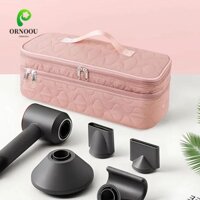 Túi Tote máy sấy tóc di động ORNOOU, Hộp đựng sắt uốn cong cầm tay nhiều ngăn, Túi đựng mỹ phẩm 2 lớp tiết kiệm không gian dung tích lớn bền bỉ dành cho nữ