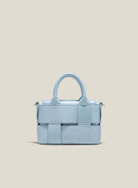 Túi tote mini đan tương phản chất liệu - TOT 0149 - Màu xanh da trời