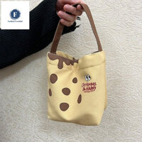 Túi Tote Mini hoạt hình bánh quy Túi vải Canvas dễ thương
