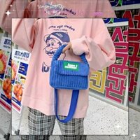Túi tote mini nhung kẻ trendy phong cách ulzzang Hàn Quốc TX103 Xưởng Của Vi