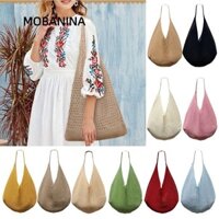 Túi Tote MOBANINA, Túi đeo vai móc công suất lớn thủ công, Túi xách nữ rỗng cổ điển bằng vải Polyester đa chức năng