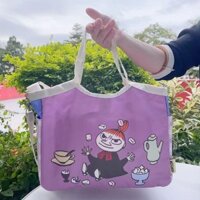 Túi Tote Moomin Hoạt Hình Dễ Thương Đi Lại Túi Đeo Vai Di Động Túi Bảo Quản Du Lịch Tạp Chí Phụ Kiện