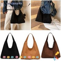Túi Tote NARCISSUS1, Túi đeo vai chống nước giả da lộn, Túi xách Hobos màu trơn dung tích lớn cổ điển hợp thời trang dành cho nữ bé gái
