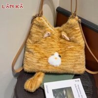 Túi Tote Nữ LAN KA Thiết Kế Mèo Dễ Thương Túi Xách Len Giống Như Hàng Ngày Phù Hợp Với Hàng Hợp Thời Trang