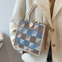 Túi Tote phong cách mỏng vải lanh Hộp cơm trưa Túi Bento 2025 Túi Tote thời trang có giá trị cao ins Túi đeo vai phong cách Nhật Bản Nữ