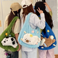 Túi Tote Rái cá nhỏ dễ thương và dễ thương Túi đeo vai sang trọng hải cẩu nhỏ ngọt ngào Túi đi lại trái tim cô gái có giá trị cao Túi hoạt hình chó con sang trọng Túi bạn gái tặng quà cho cô gái