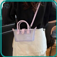 Túi Tote thạch APPEAR, Túi đeo vai trong suốt PVC, Túi đeo chéo dây kéo màu kẹo Mini thông thường