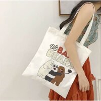 Túi tote trắng hoạ tiết dễ thương