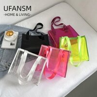 Túi Tote Trong Suốt UFASM, Túi Đeo Vai Chống Thấm Nước, Túi Xách Nhựa PVC Giải Trí Dung Tích Lớn Bơi Đi Biển