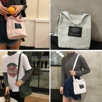 Túi Tote Túi Vải Nữ Túi Đeo Chéo Hàn Quốc Bản Nhỏ Màu Xanh Rêu