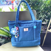 Túi tote vải jean chần bông êm ái đứng form handmade BICHUBI STUDIO